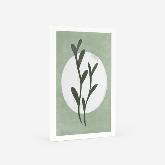 Poster com uma planta verde com um círculo branco 4